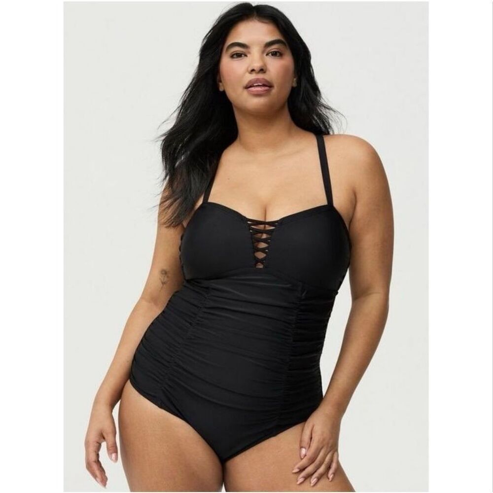Torrid Slim Fix Lattice One Piece Swimsuit 3X